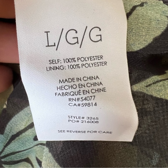 Cabi Osaka Nights Sleeveless Floral Chiffon Top Sz Large Ruffled Tropical #3265 - Picture 6 of 11